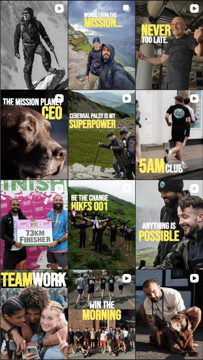 The @themissionplanet Instagram grid